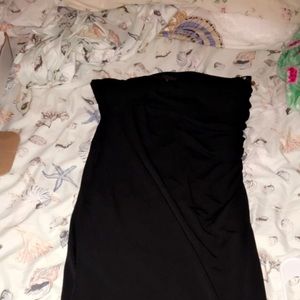 Black strapless simple dress
